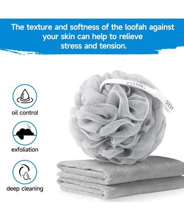 SYHZC Loofah Mesh Pouf Shower Puff for Women and Men Soft Shower Pouf Exfoliating Bath Scrunchie Multi Pack Body Puff - Buy Online on GoSupps.com