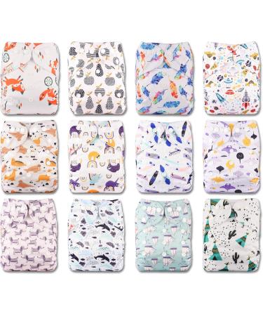 Littles and Bloomz Baby Reusable Pocket Nappy Cloth Diaper - Pack of 12 Standard Popper Nappies - FLP2-1201 - Buy Online on GoSupps.com