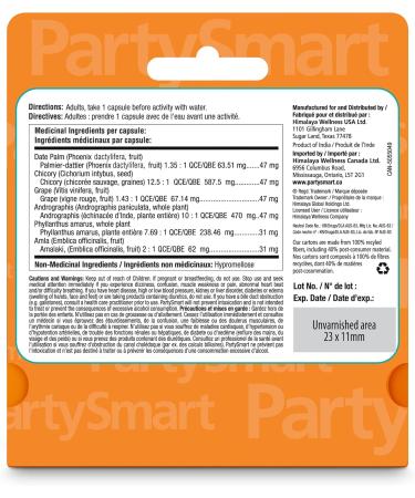 Himalaya PartySmart 12 Vegetarian Capsules Provides Antioxidants Non-GMO Plant-based 250 mg 1 Pack - Buy Online on GoSupps.com