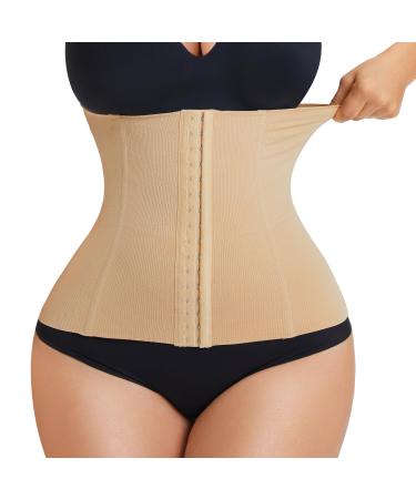 LODAY 2 in 1 Postpartum Recovery Belt Body Wraps Works for Tighten Loose Skin Beige Hook Small
