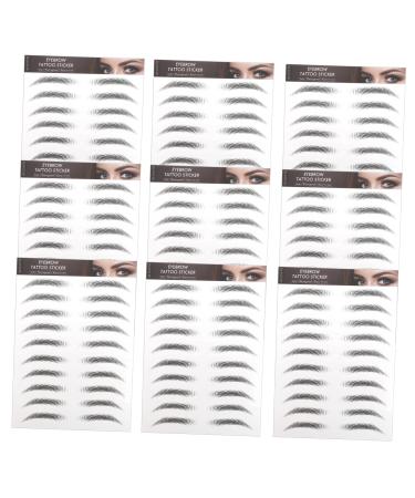 PLAFOPE Black Eyebrows 10pcs Imitation Eco Eyebrow Sticker Stickers Water Transfer Eyebrow Sticker Eyebrow Lines 6d