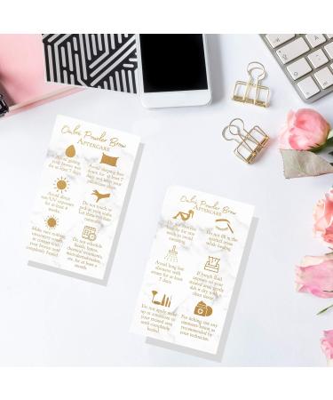 Ombre Powder Brow Aftercare Instructions Cards | 50 Pack | Double Sided 2x3.5 Business Card | Marble & Gold Design - Buy Online on GoSupps.com