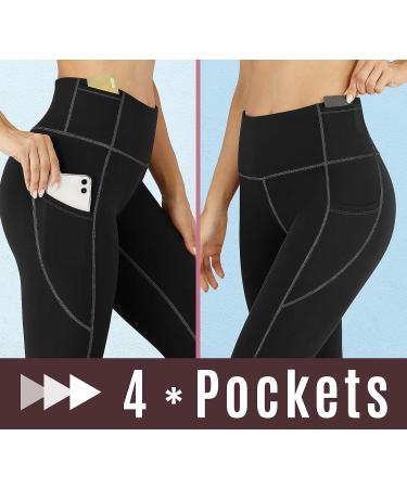 IUGA High Waisted Yoga Pants for Women with Pockets - Black, Large - Buy Online on GoSupps.com