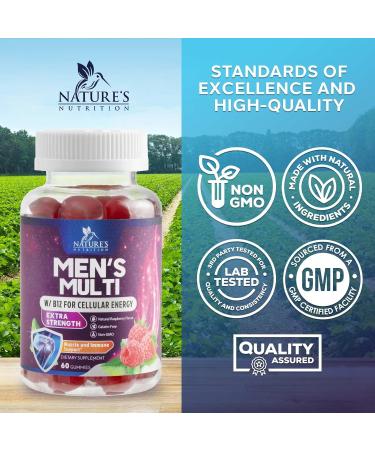 Multivitamin for Men - Complete Daily Mens Multivitamin Gummies with Vitamin D B Vitamins Zinc & More - Energy Memory Focus & Immune Health Support - 13 Essential Vitamins & Minerals - 60 Capsules - Buy Online on GoSupps.com