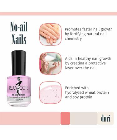 Duri Rejuvacote 1 Nail Growth System - Original Maximum Strength Formula - Pack of 3-0.45 fl. oz - Nail Strengthener and Growth - Base & Top Coat - Buy Online on GoSupps.com