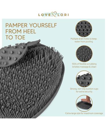 Love Lori X-Large Grey Silicone Shower Foot Scrubber for Achy Feet - Foot Cleaner and Massager for Shower Floor - Reduce Pain and Soothe Achy Feet - Buy Online on GoSupps.com