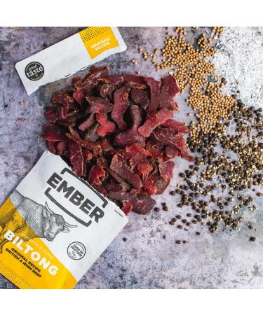  EMBER Ember Snacks: Original Biltong Beef Jerky Flavour (1 x 28g) - Keto Protein Snacks - Snack On The Go - British & Irish Meat - Buy Online on GoSupps.com