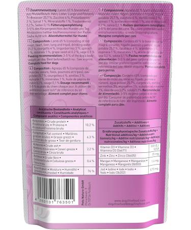 Dogz Finefood Wet Dog Food - N 10 Lamb - Grain-Free & Sugar-Free - High Meat Content - 12 x 100g Bags - Ideal for Dogs & Puppies - Buy Online on GoSupps.com