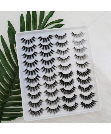 Yinettech 20 Pairs Self-Adhesive False Eyelashes with Scissors & Tweezers | 4 Styles 3D Soft Natural Eyelashes for Women & Girls - International Shipping - Buy Online on GoSupps.com