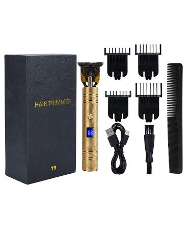 FACEBOX Professional Hair Trimmer for Men - Zero Gapped Cordless T-Blade Beard Trimmer with LED Display, Gold - Haircut & Grooming Kit - Buy Online on GoSupps.com