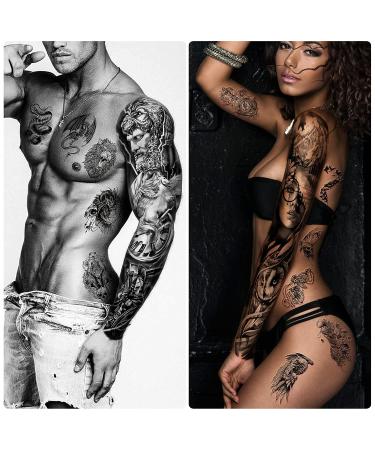 46 Sheets Full Arm Skull & Half Arm Shoulder Angel Temporary Tattoos - Waterproof Fake Tattoo Stickers for Men, Women, Adults & Kids - Buy Online on GoSupps.com