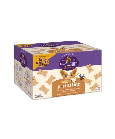 Old Mother Hubbard Classic P-Nuttier Peanut Butter Dog Treats, Oven Baked Crunchy Treats for Small Dogs, Natural, Healthy, Mini Training Treats 6 Pound (Pack of 1)