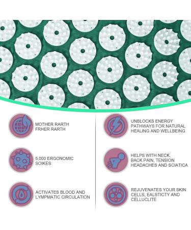 Angelkiss WXL-1007 Acupressure Mat - Eco-friendly Cotton Green-White - Best for Relaxation & Pain Relief | Buy Internationally - Buy Online on GoSupps.com