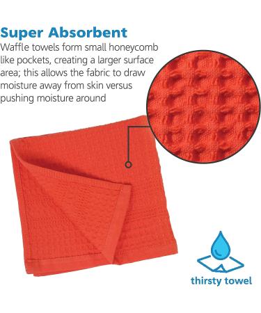 GILDEN TREE Waffle Towel Quick Dry Exfoliating Washcloth - Coral - Buy Online on GoSupps.com