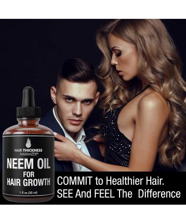 Organic Neem Oil for Hair Growth - Pure Neem Seed from India - Stop Hair Loss & Thinning - Hair Thickening Conditioner - Dandruff Reduction - 1oz - Buy Online on GoSupps.com