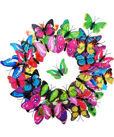 Boao 36 Pieces Butterfly Hair Clips Baby Girl Toddler Halloween Butterfly Clips Colorful Butterfly Barrettes 3D Wedding Hair Clips for Bridal Women Party Favors(Blue  Pink  Purple  Yellow  Green  Red)
