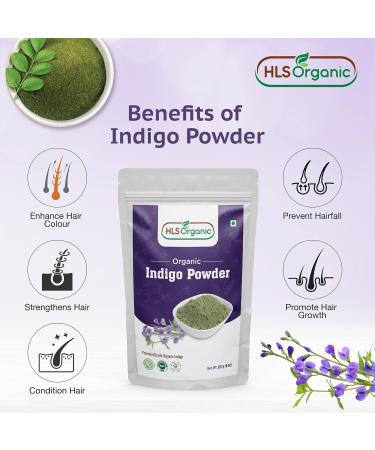 100% Organic Indigo Powder - 227g | Natural Hair Dye for Dark Brown to Black | Chemical-Free Indigofera Tinctoria | Eco-Friendly | International Shipping Available - Buy Online on GoSupps.com