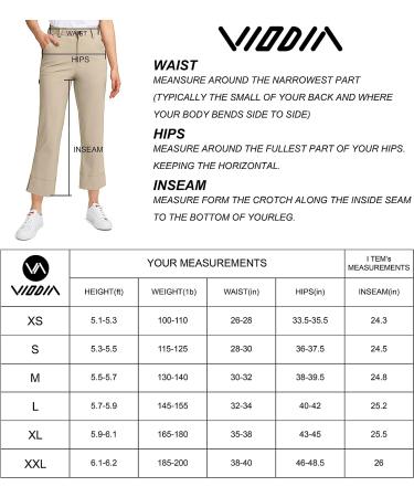 Viodia Women's Golf Pants | 5-Pocket 7/8 Stretch Ankle Bootcut | Lightweight Quick Dry Casual Dress Pants | Medium Black - Buy Online on GoSupps.com
