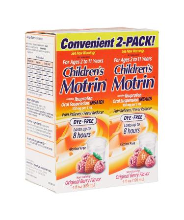 Children's Motrin Original Berry Flavor 4 oz - 2 Pack (8 fl oz Total) - Buy Online on GoSupps.com