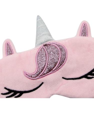 Cute Pink Unicorn Plush Sleeping Mask for Women, Kids & Girls - Travel Eye Cover - Buy Online on GoSupps.com