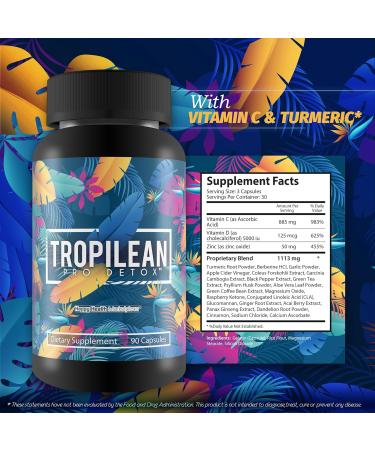 Tropilean Pro Detox - Effective Full Body Detox & Cleanser with Vitamin C Turmeric CLA & ACV - Boost Energy & Immune Support - Shop Internationally - Buy Online on GoSupps.com