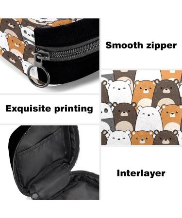 GIAPB Period Bag Sanitary Napkin Storage Holder | Seamless Cartoon Bear Design | Makeup Pouch | Color5353 - Buy Online on GoSupps.com
