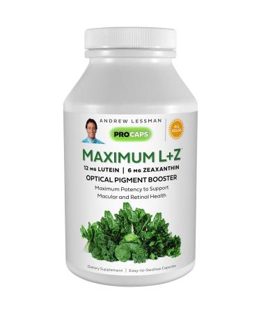 Andrew Lessman Maximum L+Z 60 Softgels - 12mg Lutein, 6mg Zeaxanthin, Key Nutrients to Support Eye and Brain Health, and Promote Healthy Vision. No Additives. Easy to Swallow Softgels 60 Count (Pack of 1)