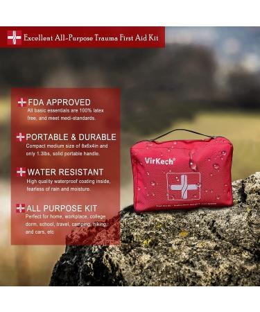 VirKech 261-Piece First Aid Kit for Home, Travel, Outdoor, Camping, Office & Car - All-Purpose Emergency Trauma Aid with Organized Compartments - Buy Online on GoSupps.com