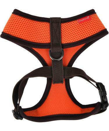 Puppia Soft Harness II - Comfortable & Adjustable Soft Dog Harness for Small & Medium Dogs - Orange (PuhA1770ors) - Buy Online on GoSupps.com