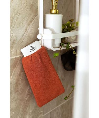 Dream Skin Exfoliating Glove - Tunisian Scrubbing Cloth for Bath and Shower - 100% Viscose Fiber - Brick Red - 1pc - Buy Online on GoSupps.com