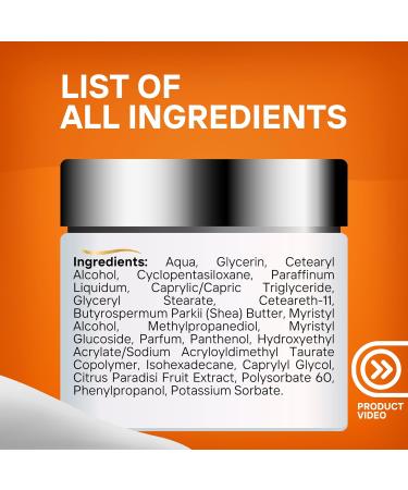 Tropical Fruits Body Cream - Hydrating Grapefruit & Shea Butter Lotion | 8.4 fl oz - Moisturizing with Vitamin E & Glycerin - Buy Online on GoSupps.com