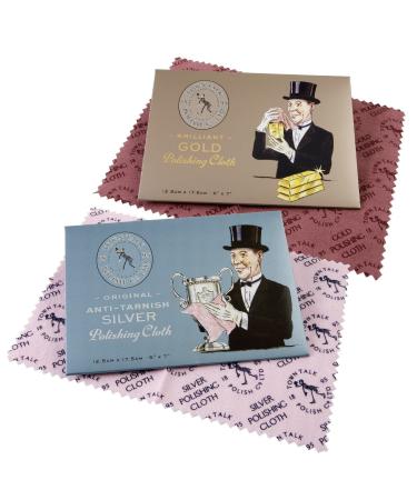 Town Talk Anti-Tarnish Silver & Brilliant Gold Polishing Cloth Set - 5" x 7"