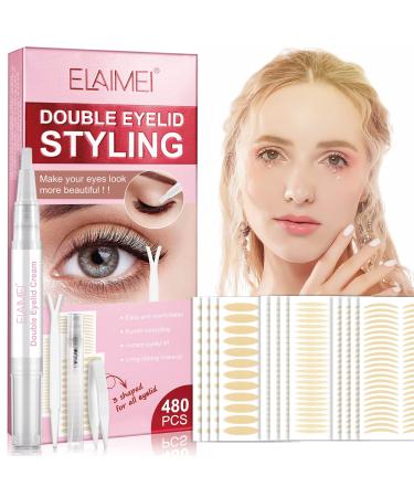 Eyelid Tape Invisible Eyelid Lifter Strips 480PCS Waterproof Double Eyelid Stickers for Hooded Droopy  Uneven  Mono-Eyelids 1 Pack