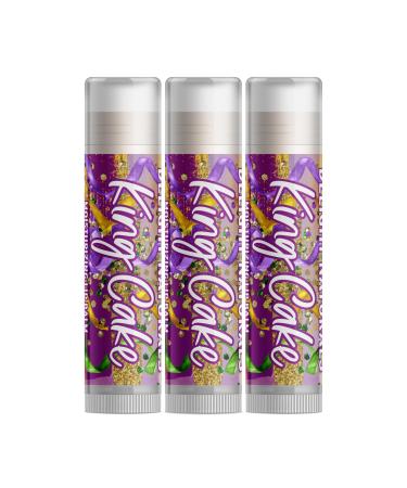Delight Naturals Mardi Gras Lip Balm - King Cake - Set of Three