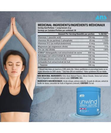 Ans Performance- Unwind Adrenal Support Supplements- Sleep Aid & Stress Relief- With L-Theanine Ashwagandha Extract - Gluten Free Formula - 30 Servings (Pink Lemonade) - Buy Online on GoSupps.com