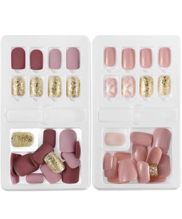 Artificial fingernails false short nails 60 pieces nail tip set 12 sizes in 2 boxes completely covering with files and pencils for nail art studio homemade embellishment