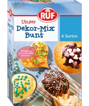 Decor-mix colorful 4 varieties of colorful sprinkles with sugar sprinkles sugar hearts colorful crispies and non-pareles for decorating and decorating cookies muffins ice cream and desserts colorful sprinkles 160 g