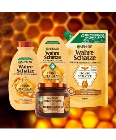Garnier True Treasures Repairing Shampoo - Honey Treasures | Strengthens & Nourishes Damaged Hair | 3 x 250 ml - International Shipping Available - Buy Online on GoSupps.com
