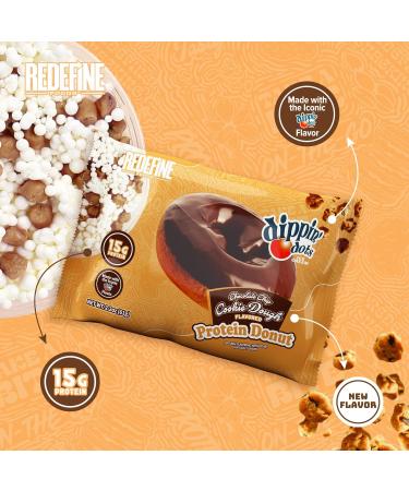 Redefine Foods Dippin' Dots Protein Donut - 8 Count - Chocolate Chip Cookie Dough Flavor - 15g of Protein Per Serving - No Artificial Ingredients - Buy Online on GoSupps.com