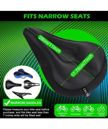 Zacro Gel Padded Bike Seat Cushion - Extra Soft Cover for Peloton & Indoor Cycling - Black Small - Buy Online on GoSupps.com