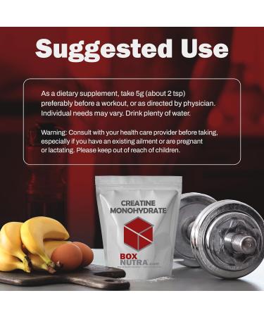 BoxNutra Creatine Monohydrate 1kg - Boost Muscle Gain Enhance Strength Training & Support Bones & Joints - International Shipping Available - Buy Online on GoSupps.com