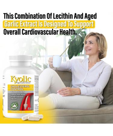 Kyolic - Cholesterol Control with Lecithin 180 Capsules - Kyolic Cholesterol Formula 104 - Cholesterol Lowering Supplement - Kyolic Aged Garlic Extract Capsules - Heart Health & Immune System Support 180 count (Pack of 1) - Buy Online on GoSupps.com