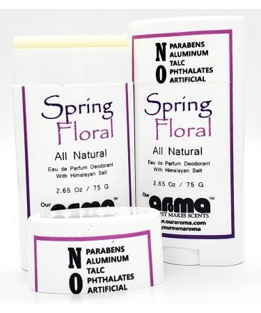 Natural Deodorant for Women - Hand Poured Aluminum Free Gluten Free Cruelty Free Paraben Free - Spring Floral Scent | International Shipping - Buy Online on GoSupps.com