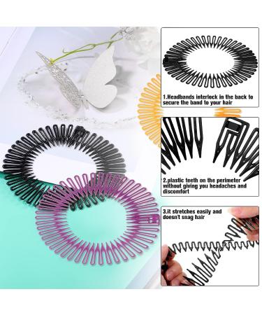 9-Piece Full Circular Stretch Comb Set - Flexible Plastic Hairband Holder for Women & Girls (Multicolor) - Buy Online on GoSupps.com