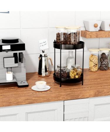 EKNITEY 2-Tier Vanity Organizer for Perfume & Skincare Black Bathroom Storage Rack (26x32cm) | Ideal Spice Racks for International Shipping - Buy Online on GoSupps.com