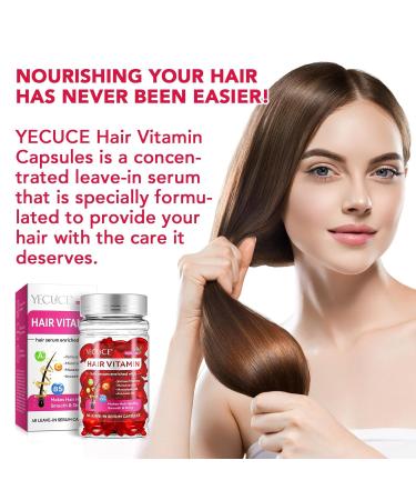 Buy Hair Styling Serum for Frizzy & Dry Hair | Nourishing Hair Oil Capsules with Moroccan & Macadamia Oil - Vitamins A C E B5 for Ultimate Hair Treatment - Buy Online on GoSupps.com