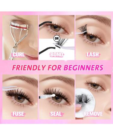 wiwoseo Russian Cluster Lashes Kit DIY Eyelash Extension Kit Individual Lashes Kit with Lash Bond and Seal and Lash Applicator Tool for Self Application at Home (0.07d 9-16mm 30p+40p) G-cluster lashes kit 9-16MM-i - Buy Online on GoSupps.com