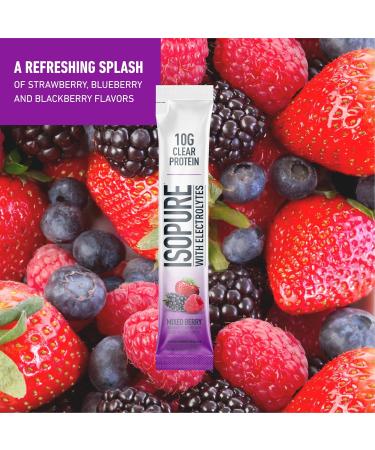 Isopure Clear Protein Stick Pack Mixed Berry 20 Count (Pack of 1) - Buy Online on GoSupps.com