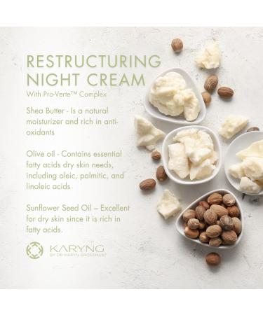 KARYNG Restructuring Night Cream | Anti-Aging Hydrating Moisturizer 1.7oz - Firming Overnight Face Cream for Youthful Skin - Buy Online on GoSupps.com