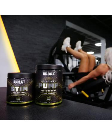 Beast Pharm STIM Pre Workout 390g - Lemon Sherbet Flavor | 30 Servings - Buy Online on GoSupps.com